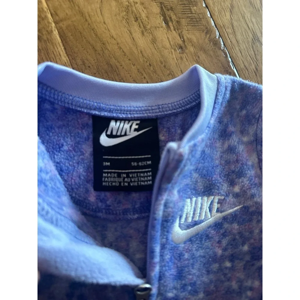 Nike Fleece Full zipper outfit 3‎ months Purple